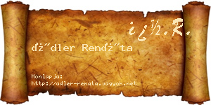 Ádler Renáta névjegykártya